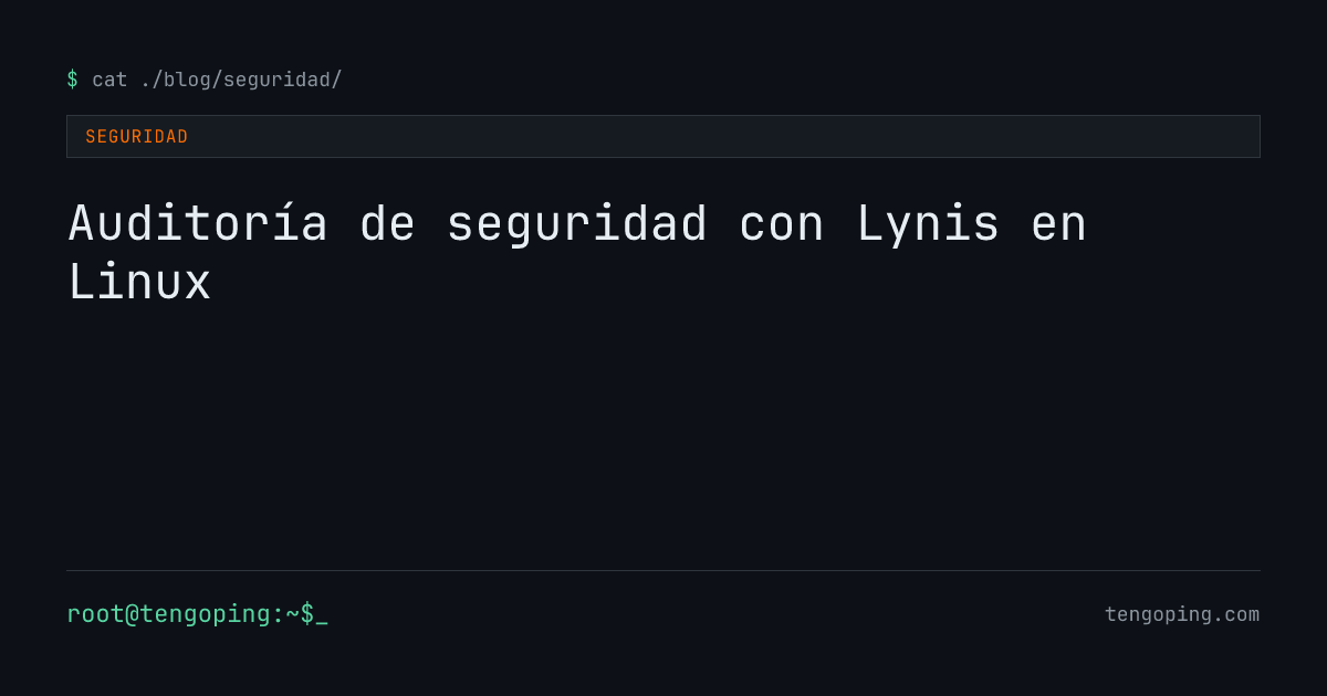 Lynis Icon Auditoría de seguridad con Lynis en Linux | tengoping.com
